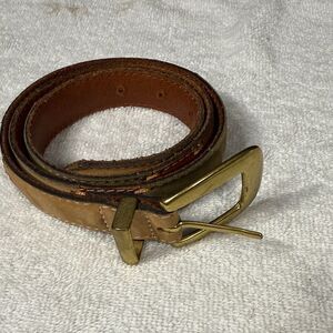 Fossil Brass Buckle leather Patchwork/Belt  07144 Sz 36”X. 75"WIDE